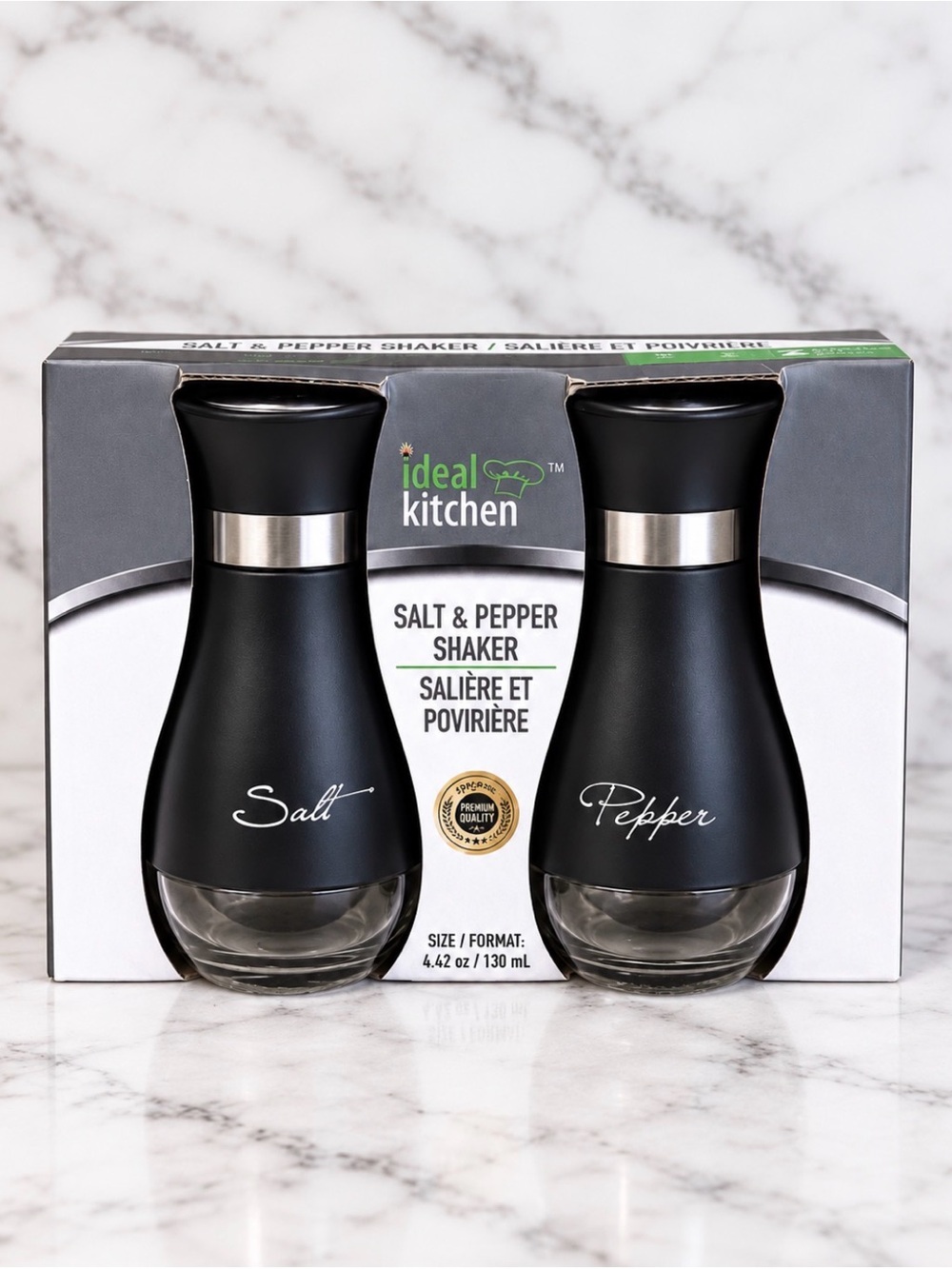 Ideal Kitchen Black Salt & Pepper Shaker Set